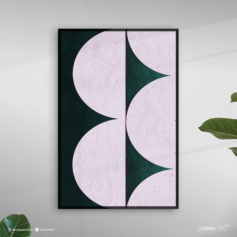 Tableau moderne Art rose vert