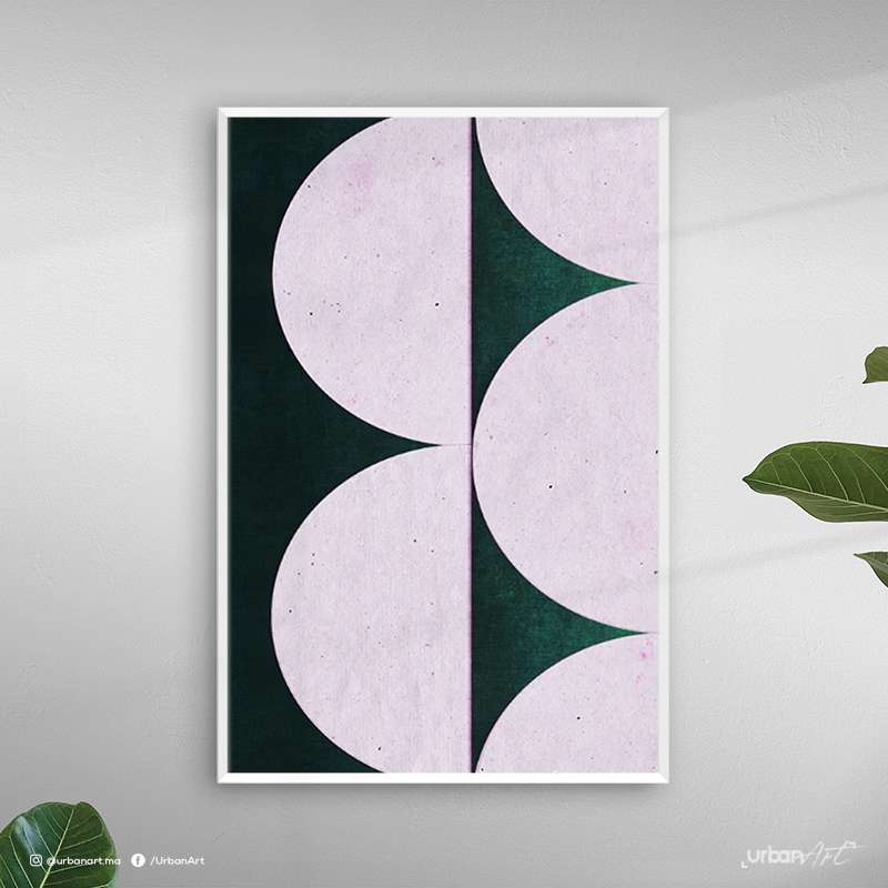 Tableau moderne Art rose vert
