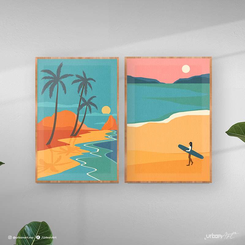 Tableau décoratif Soleil, mer
