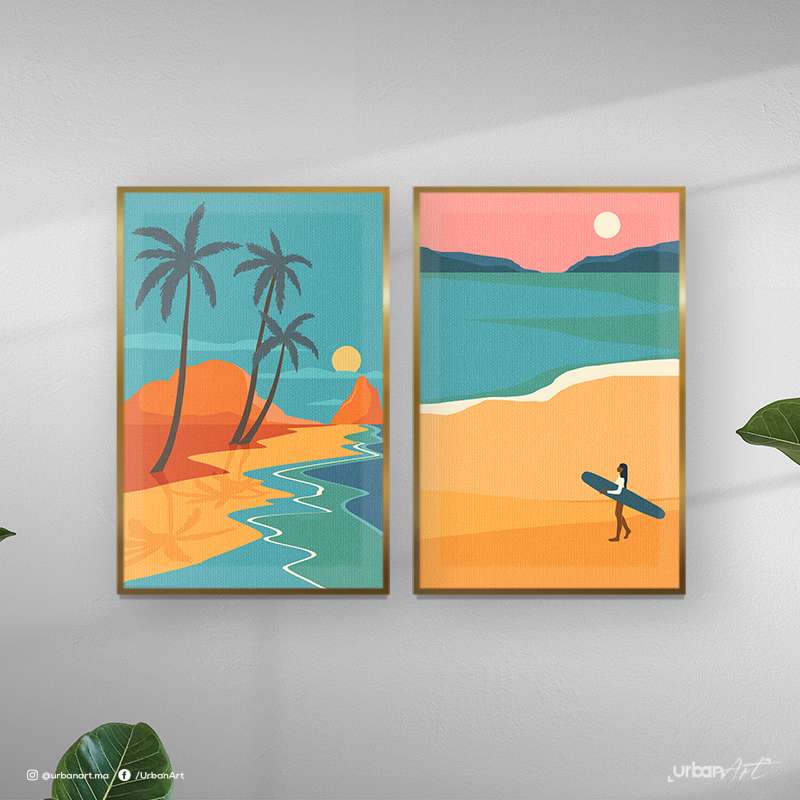 Tableau décoratif Soleil, mer