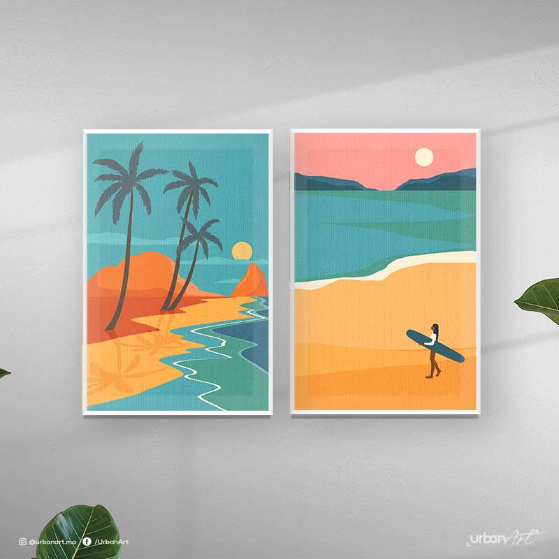 Tableau décoratif Soleil, mer
