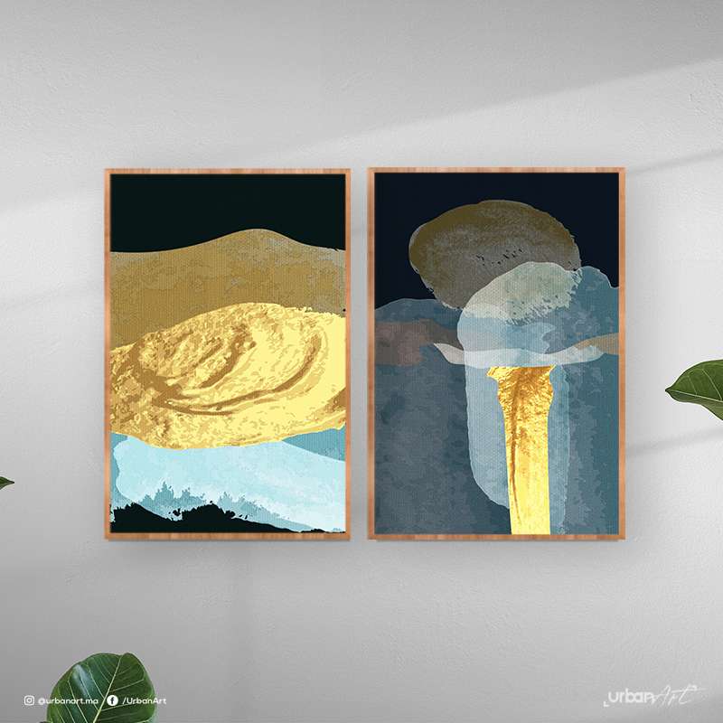 Tableau abstrait Gold