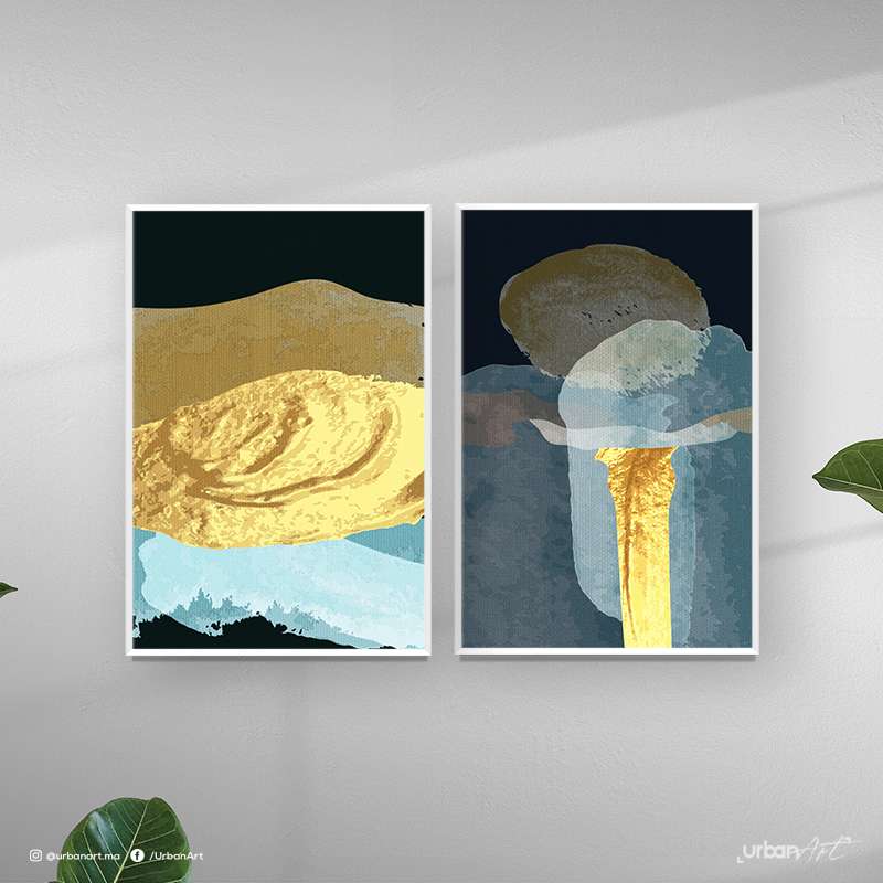 Tableau abstrait Gold