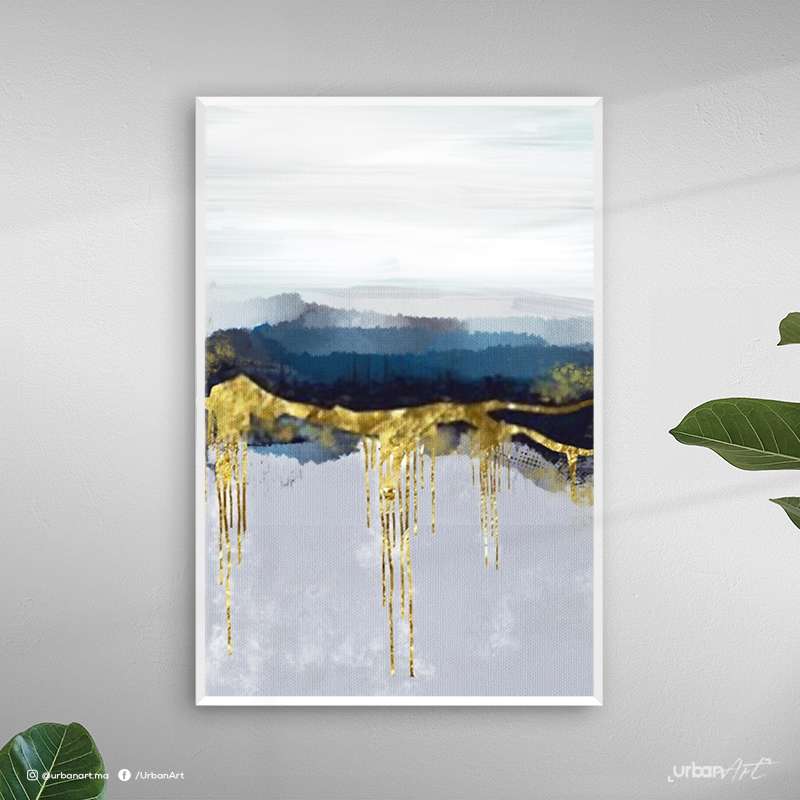 Tableau abstrait art doré