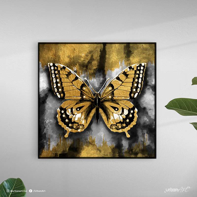 Tableau moderne Papillon doré