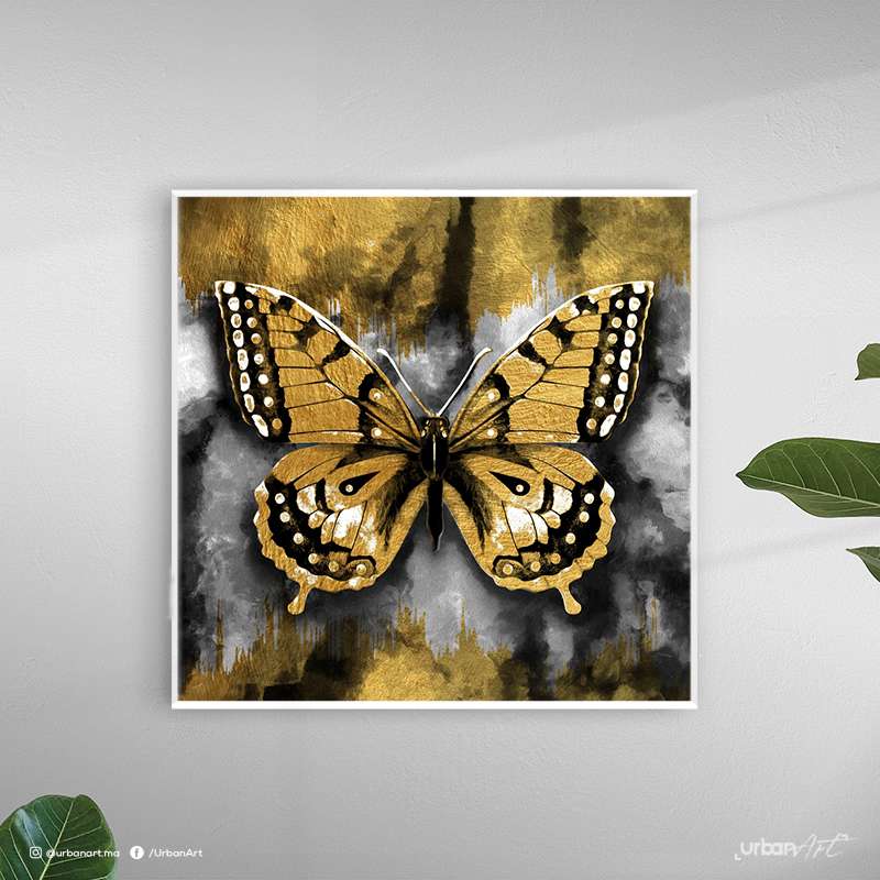 Tableau moderne Papillon doré