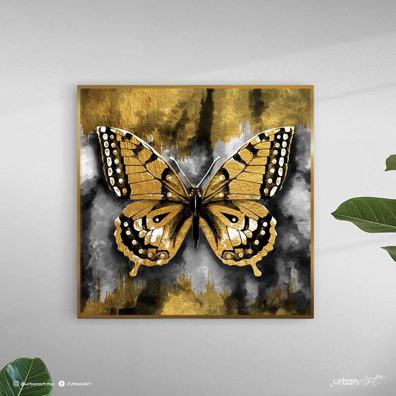 Tableau moderne Papillon doré