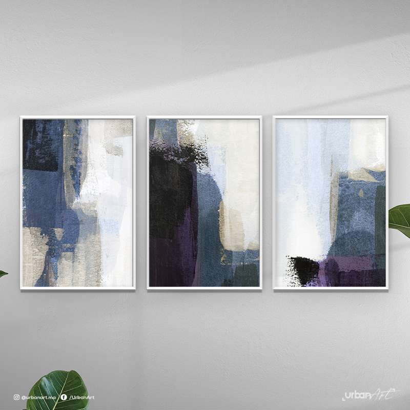 Tableau abstrait Triptyque