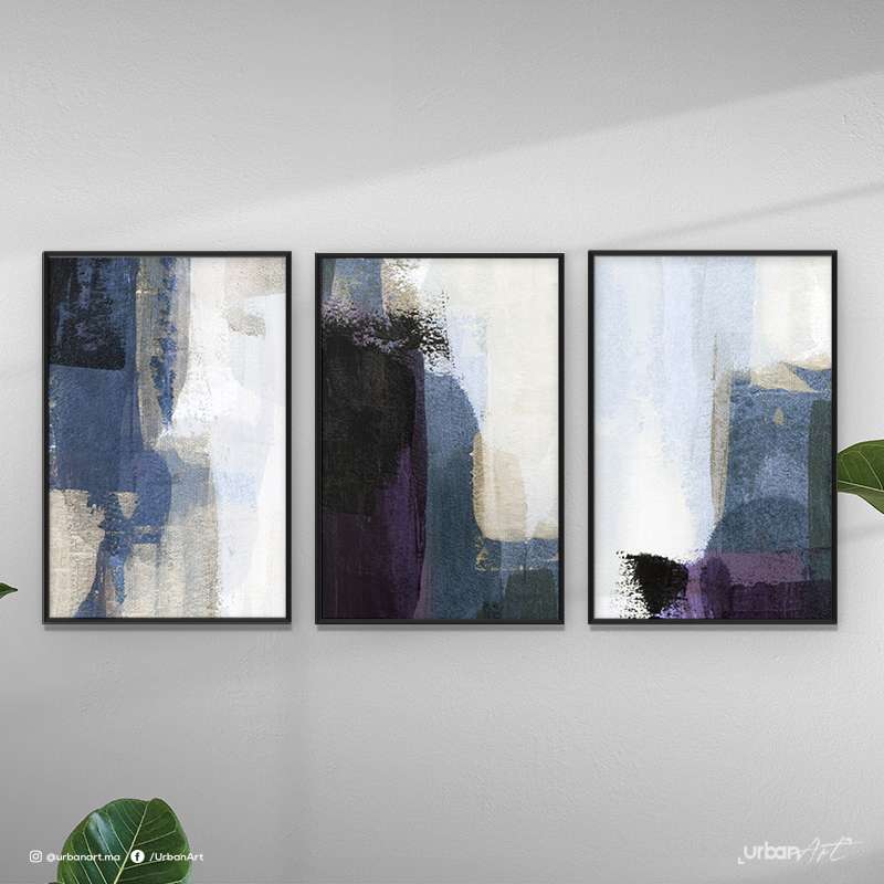Tableau abstrait Triptyque