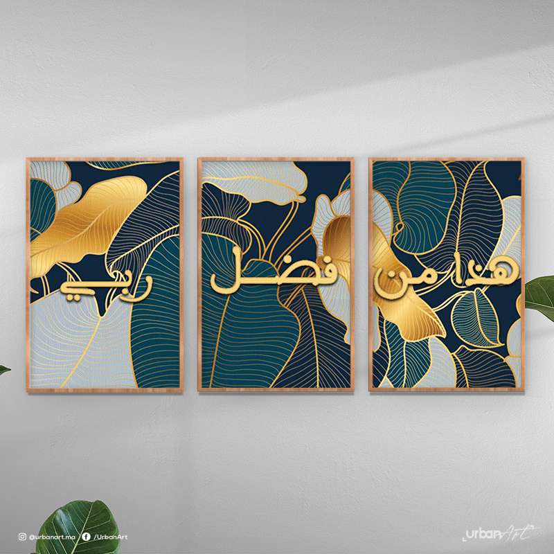 Tableau moderne Green calligraphie