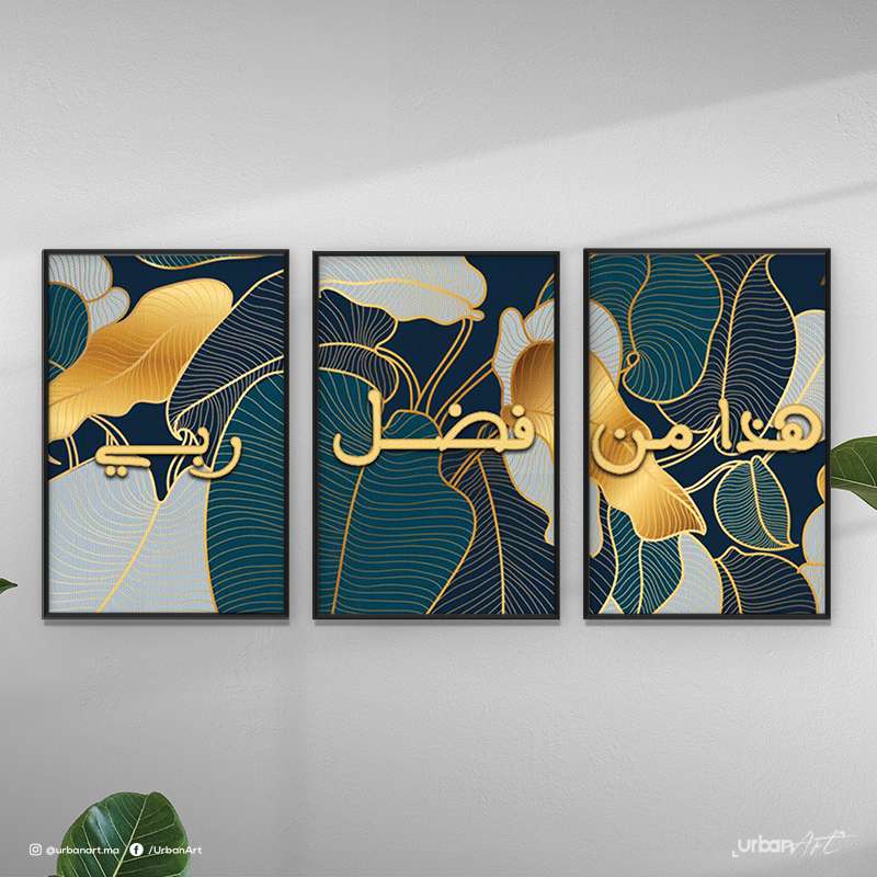 Tableau moderne Green calligraphie