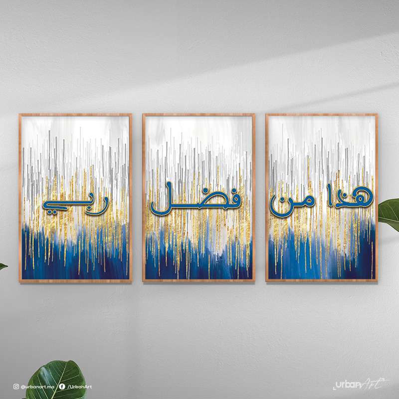 Tableau décoratif Blue calligraphie