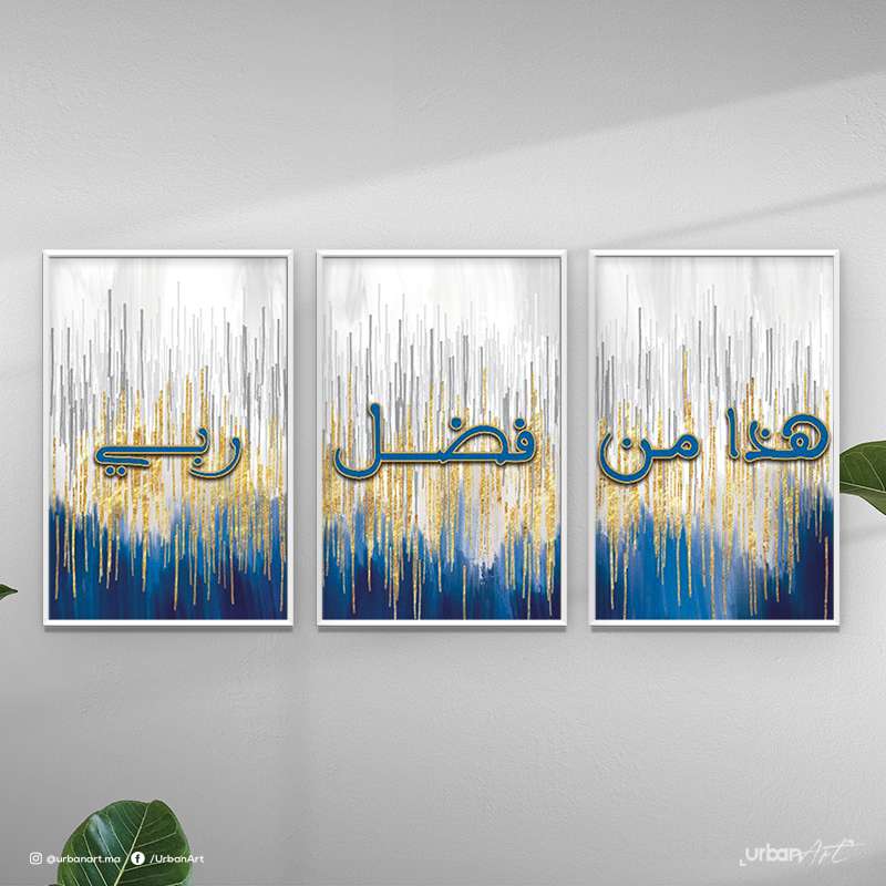Tableau décoratif Blue calligraphie