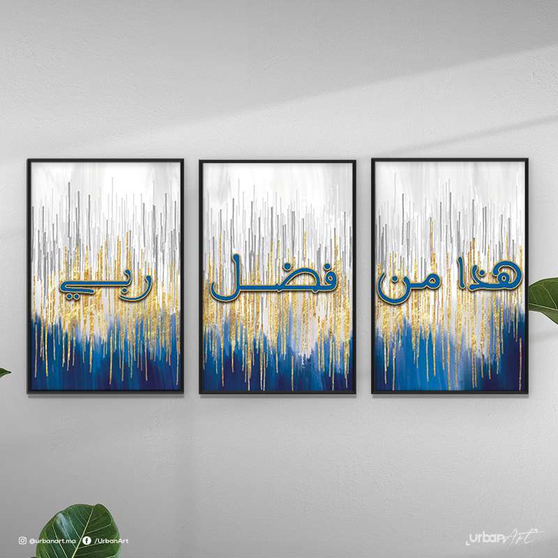 Tableau décoratif Blue calligraphie