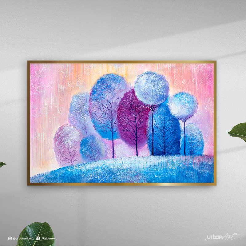 Tableau moderne Winter Colorful forest