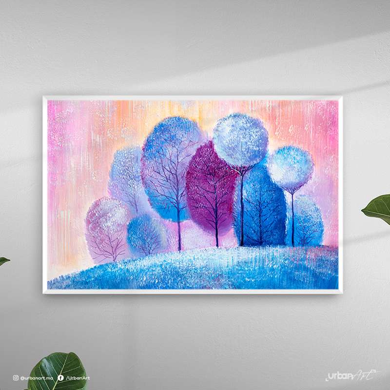 Tableau moderne Winter Colorful forest