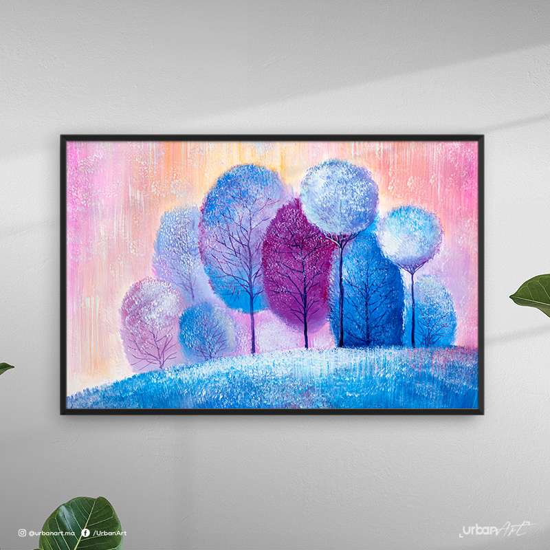 Tableau moderne Winter Colorful forest