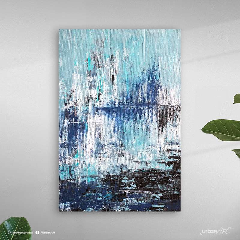 Tableau Abstrait acrylique bleue