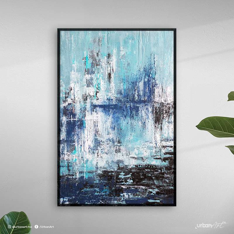 Tableau Abstrait acrylique bleue