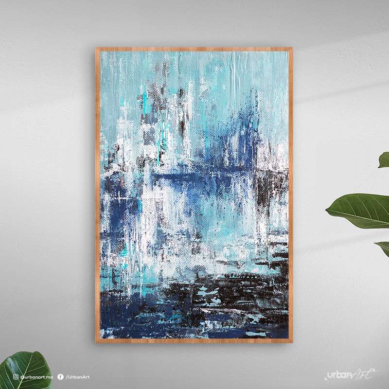 Tableau Abstrait acrylique bleue