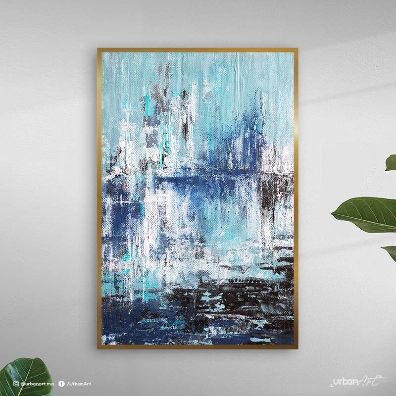 Tableau Abstrait acrylique bleue