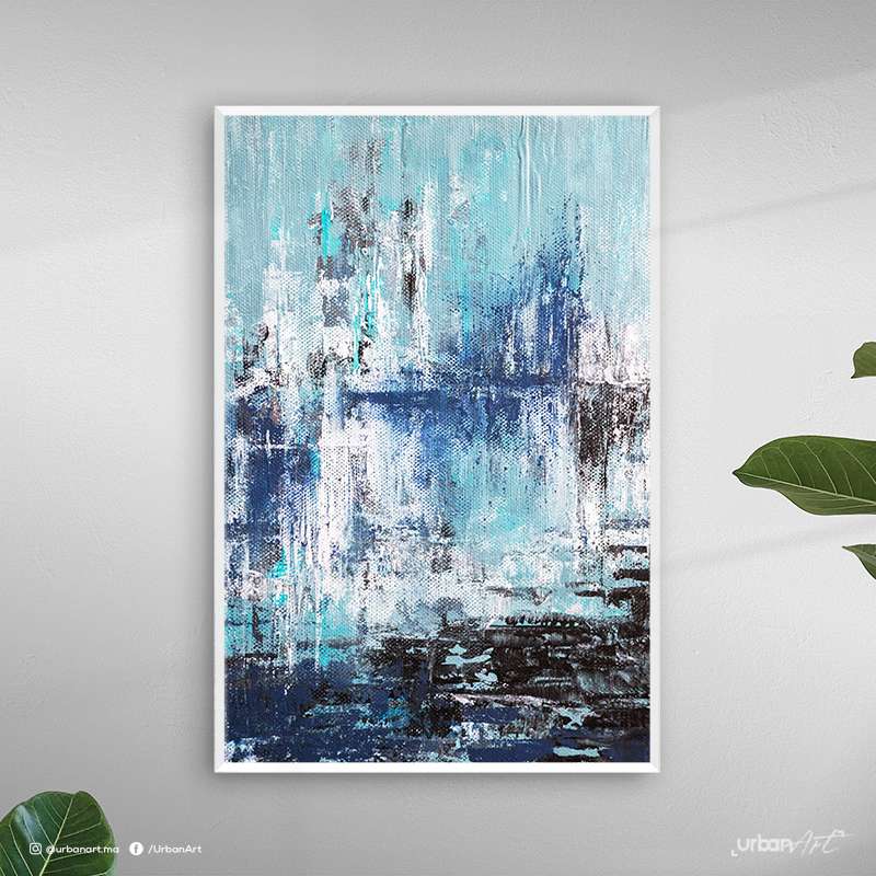 Tableau Abstrait acrylique bleue