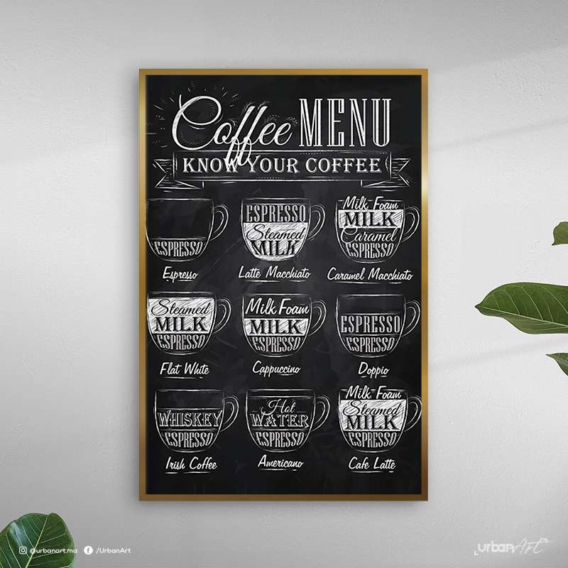 Tableau décoratif coffee menu