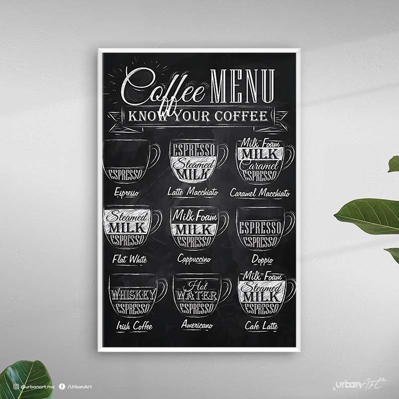 Tableau décoratif coffee menu