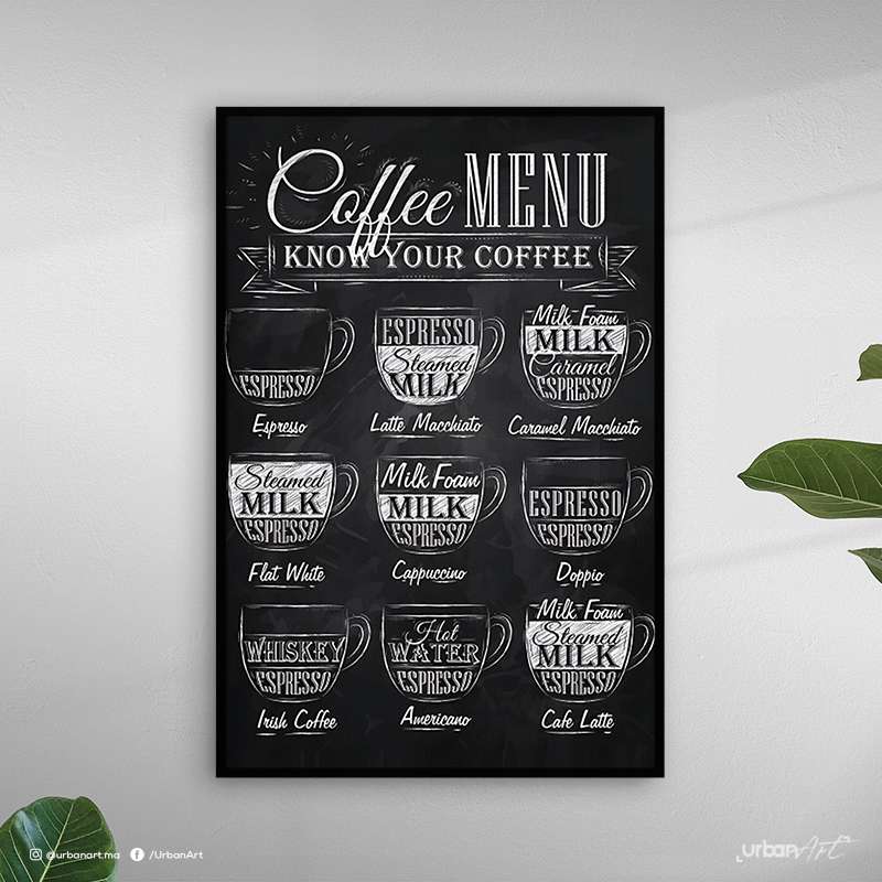 Tableau décoratif coffee menu