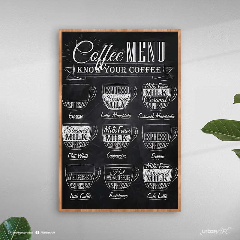 Tableau décoratif coffee menu