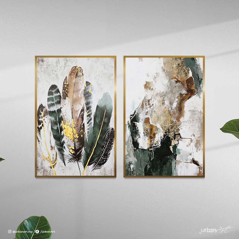 Tableau décoratif Aquarelle vert foncé