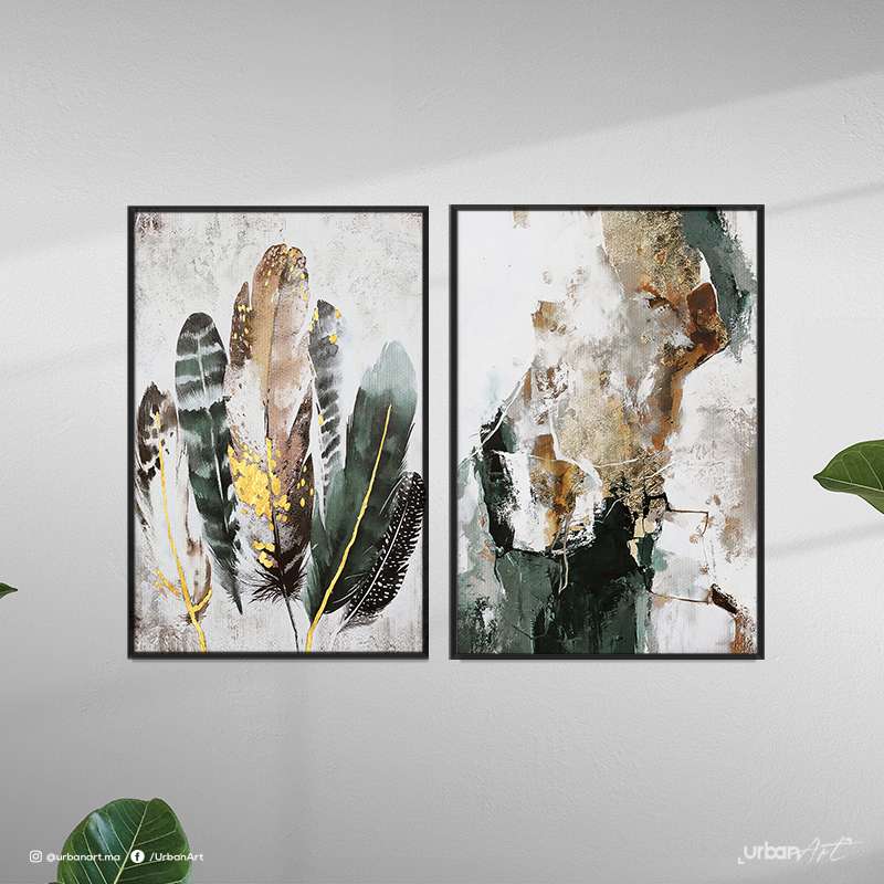 Tableau décoratif Aquarelle vert foncé