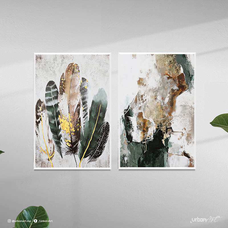 Tableau décoratif Aquarelle vert foncé