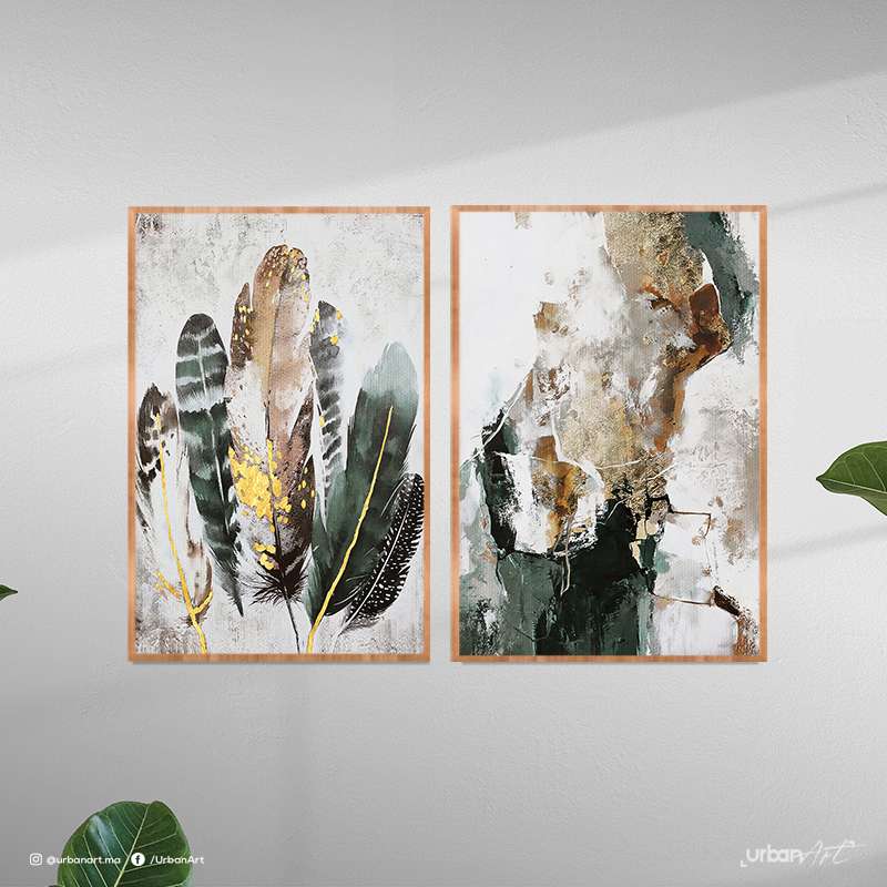 Tableau décoratif Aquarelle vert foncé