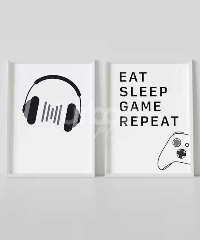 Set Poster Eat Sleep Repeat