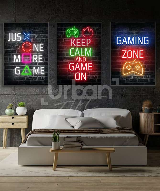 Set Poster Neon Gaming