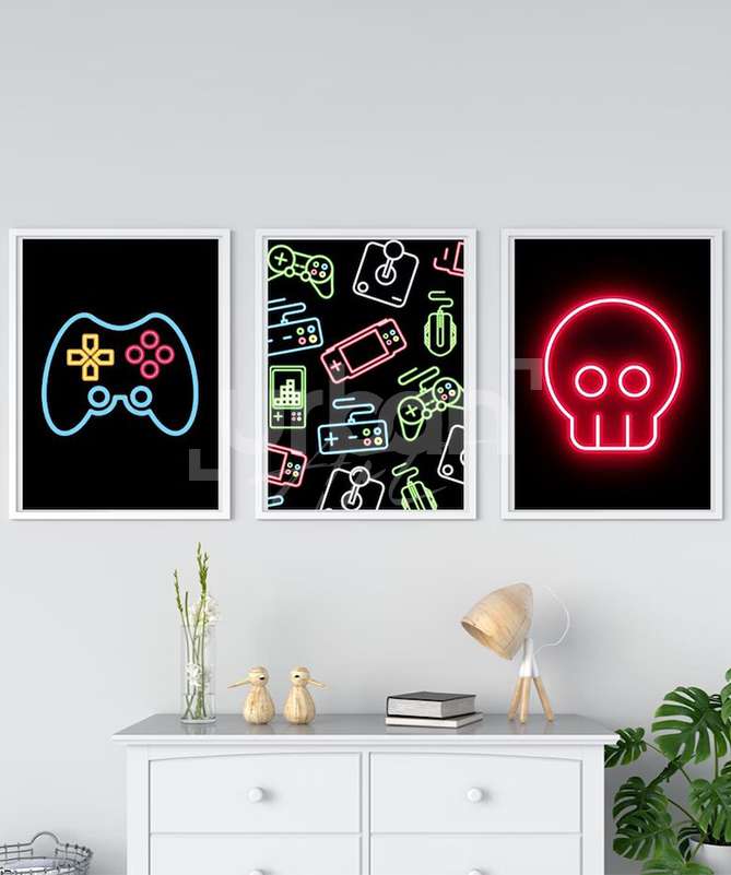 Set Poster Colorful Gaming Wall