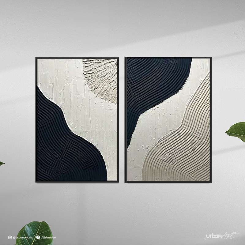 Tableau Géométrique noir gris