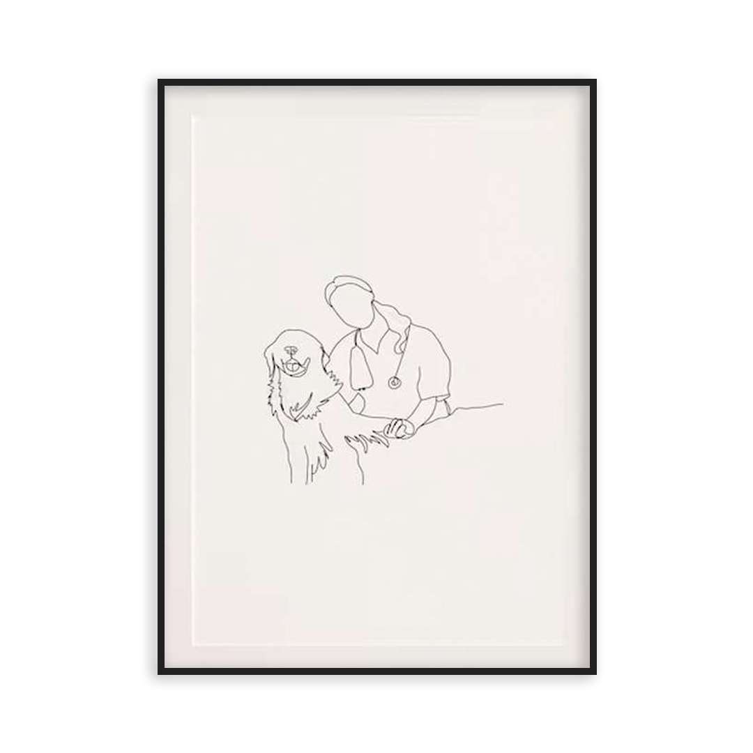 Poster Dessin au trait vétérinaire