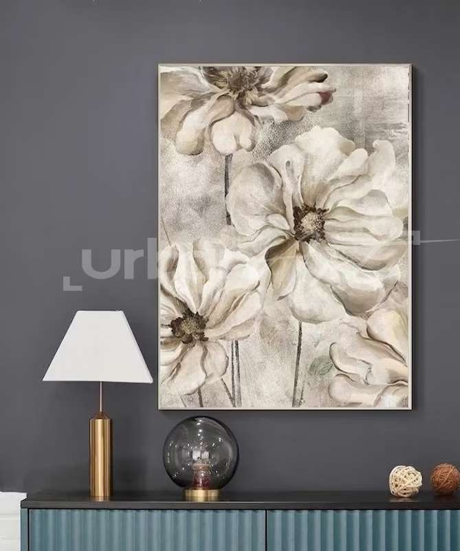 Set Poster fleurs beiges