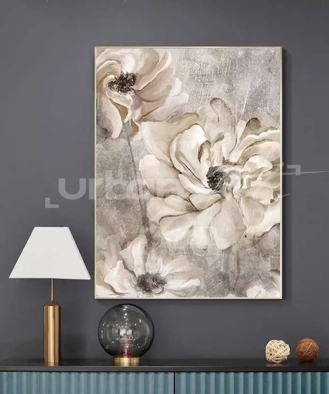 Set Poster fleurs beiges