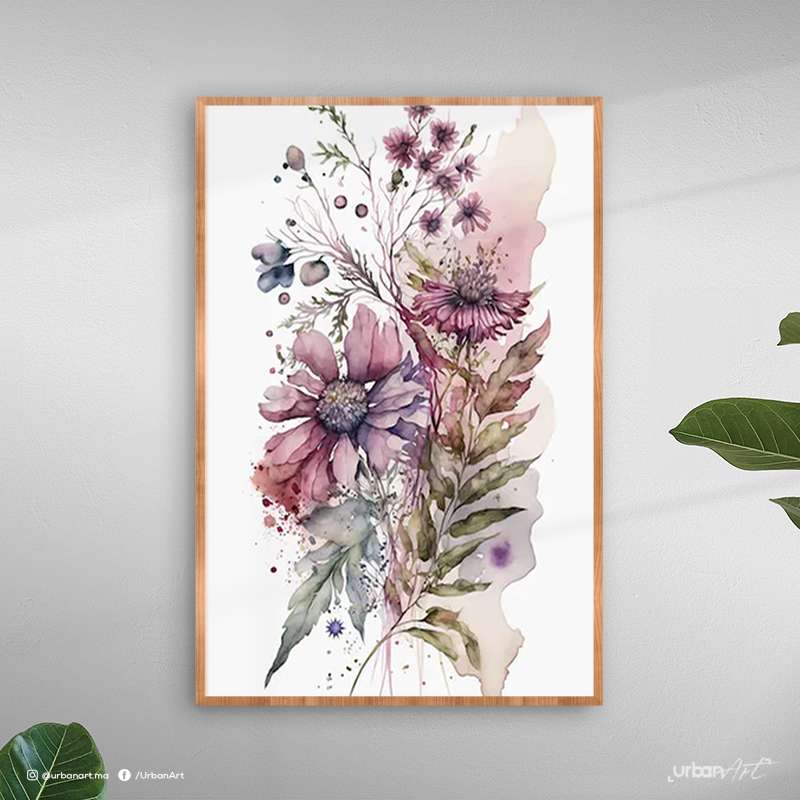 Tableau décoratif Fleurs à l'aquarelle