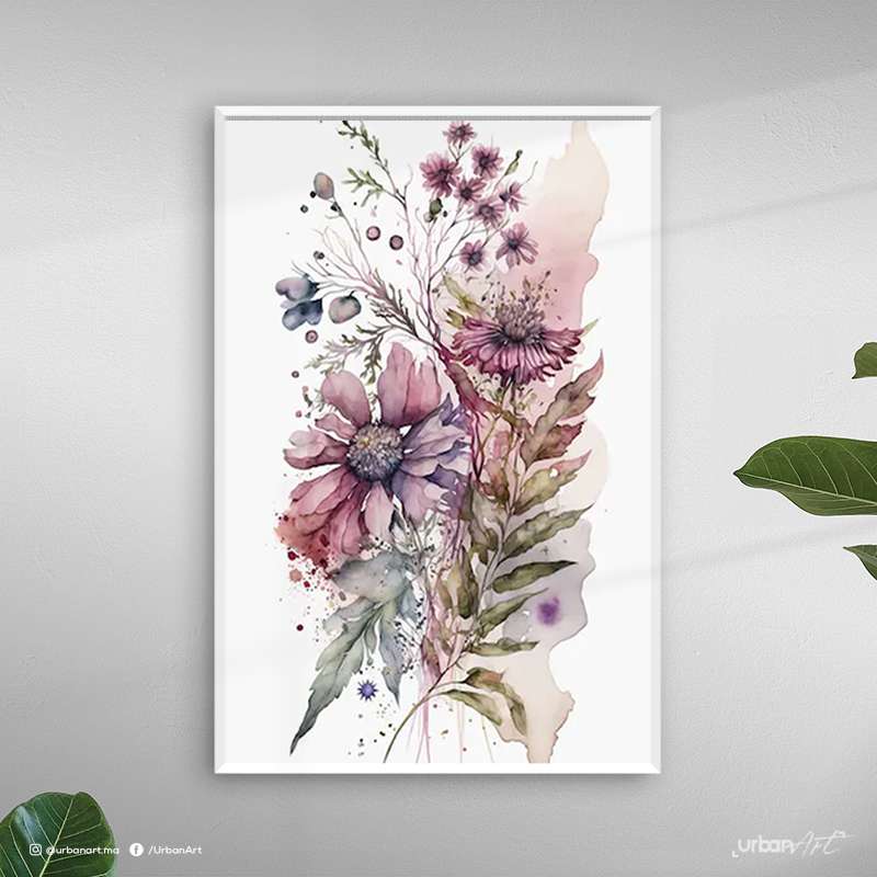 Tableau décoratif Fleurs à l'aquarelle