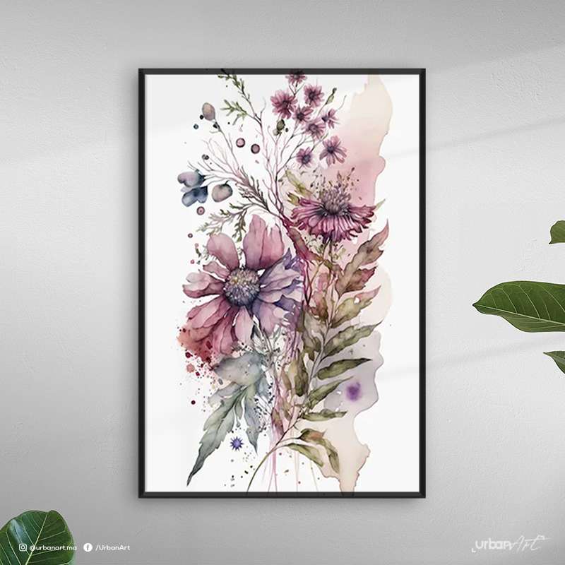 Tableau décoratif Fleurs à l'aquarelle