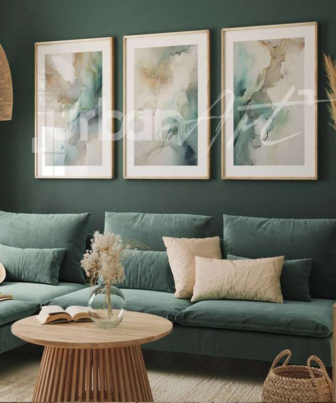 Set Poster Abstrait Turquoise