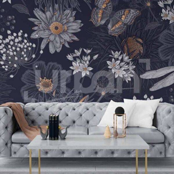 Papier peint Floral Blue