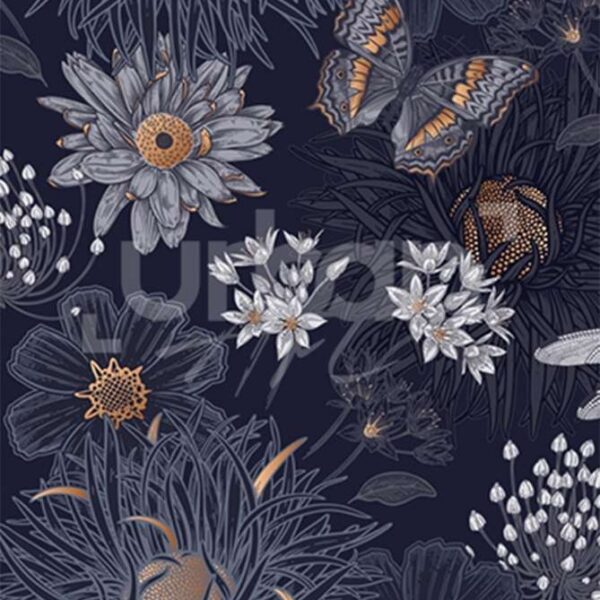 Papier peint Floral Blue