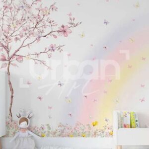Papier peint Papillon Rose