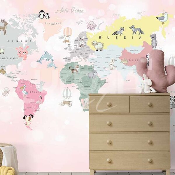 Papier Peint Panoramique Carte Du Monde