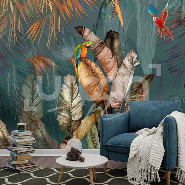 Papier peint plumes blanches